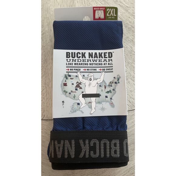 DULUTH Buck Naked Mens Navy Blue Underwear Diamond Knit Boxer Brief 2XL- 1 Piece - Picture 1 of 4